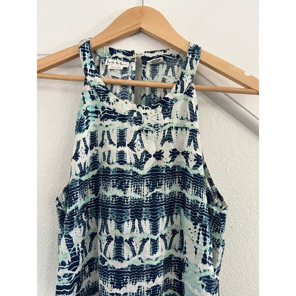 Nicole Miller 100% Linen Tank Dress Womens Medium Boho Coastal Beach Resort - Picture 6 of 15